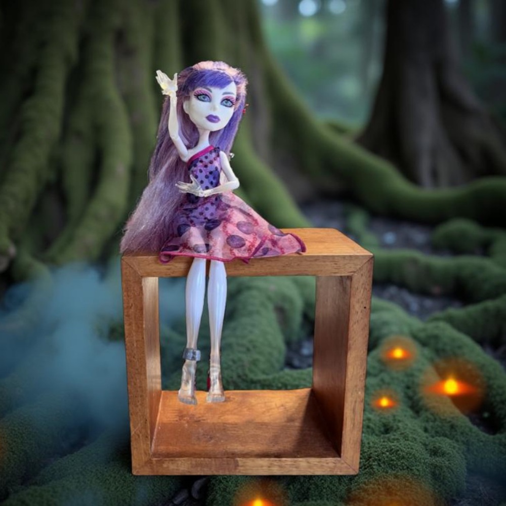 Monster High Enchanting Purple-Haired Doll  Patterned Dress Spectra Vondergeist